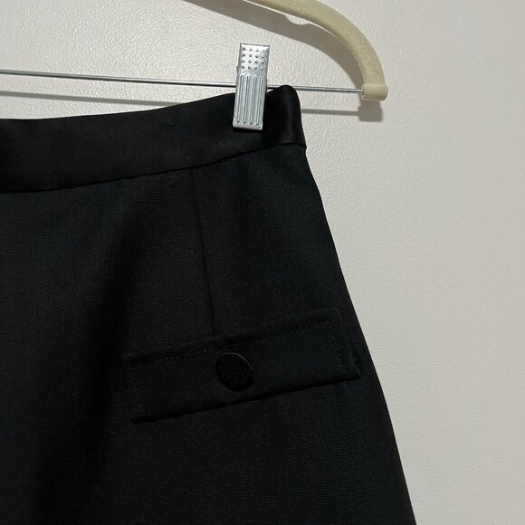 Sandro Black Wool Blend High-waisted Shorts with Buttons Size 38 (6) - Picture 6 of 13